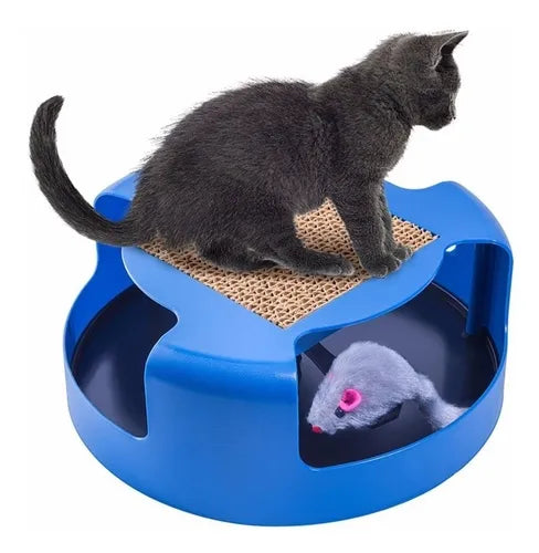 JUGUETE INTERACTIVO CON RASCADOR GATO